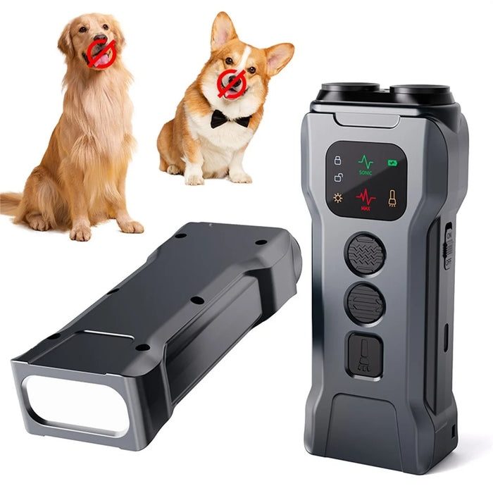 P9 Dual Head Anti Barking Device Gift Ultrasonic Dog Repellent Portable Dog Training Tool Built In Flashlight - Black - 6