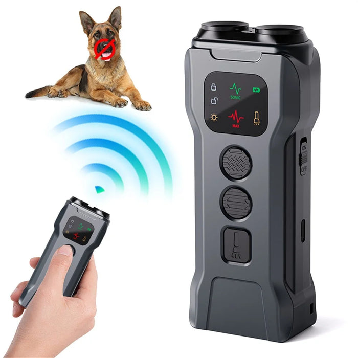 P9 Dual Head Anti Barking Device Gift Ultrasonic Dog Repellent Portable Dog Training Tool Built In Flashlight - Black - 7