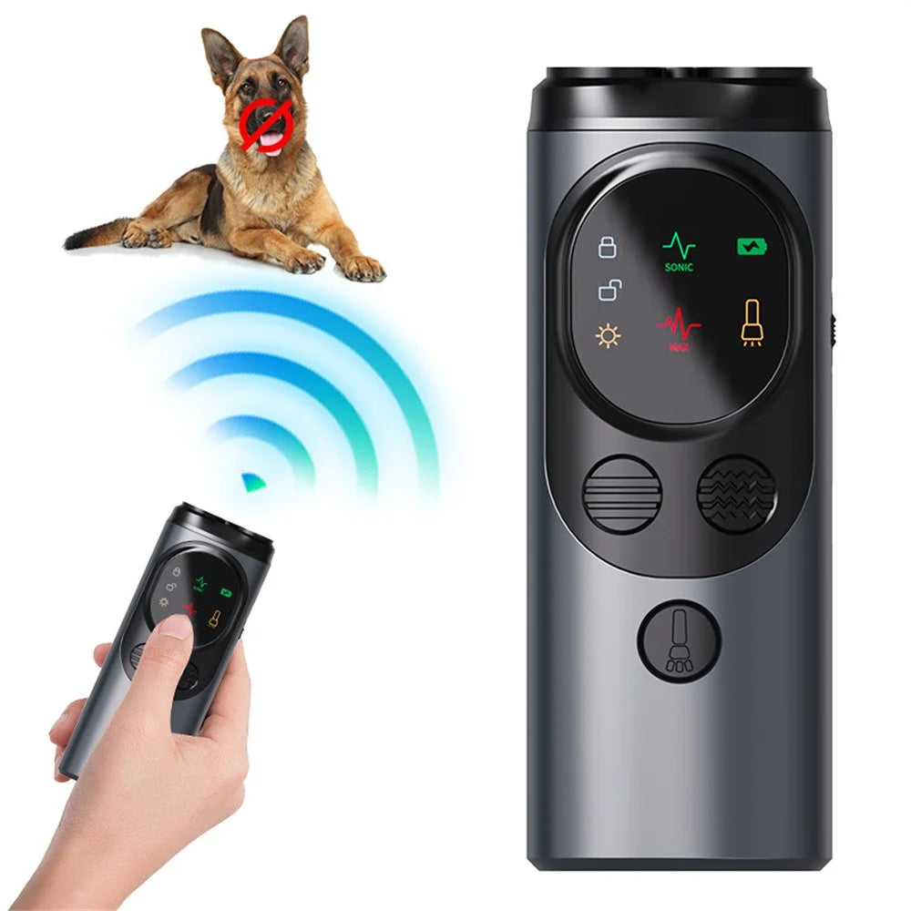 P10 Mini Ultrasonic Dog Repellent Portable Bark Control Training Device Gift with Flashlight - 1