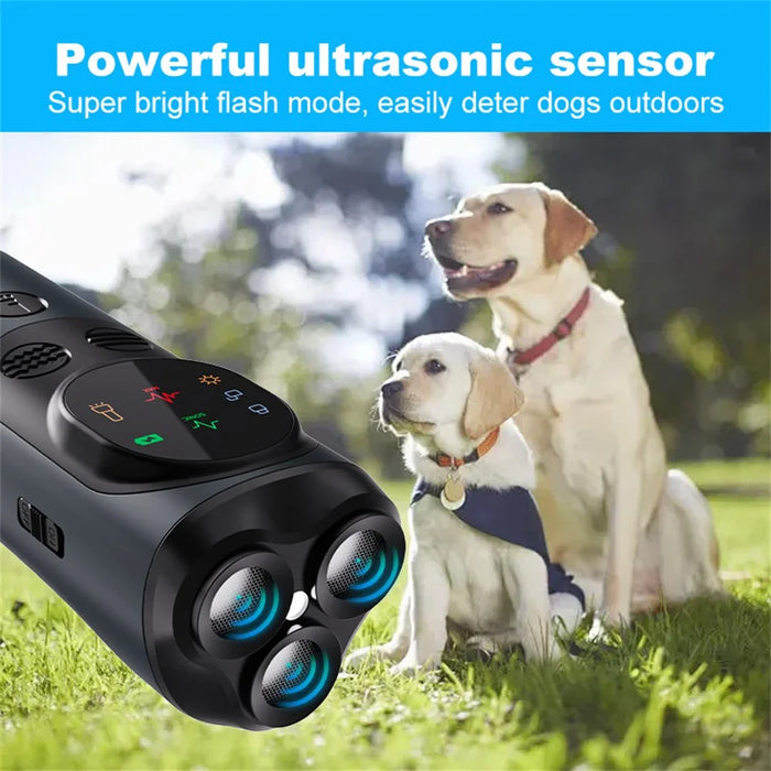 P10 Mini Ultrasonic Dog Repellent Portable Bark Control Training Device Gift with Flashlight - 3