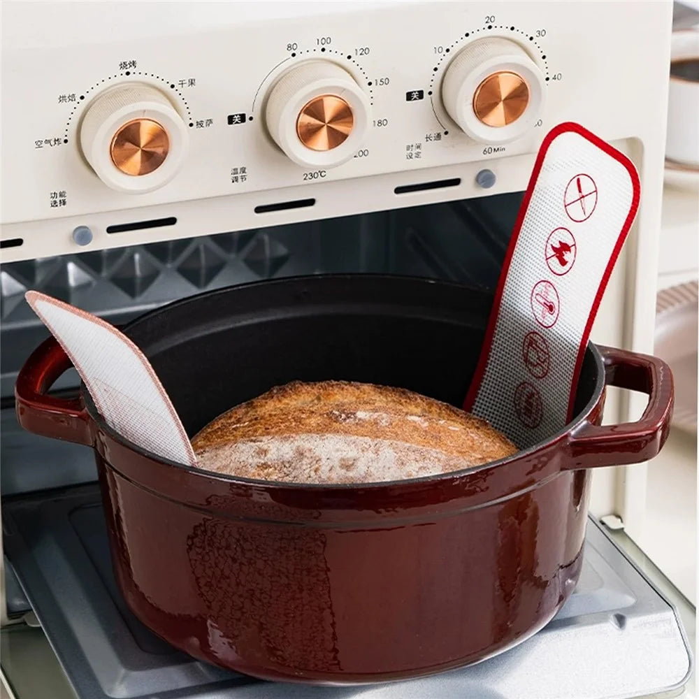0.7mm Thickness Silicone Bread Sling Non-Stick Silicone Bread Baking Mat for Sourdough, Dough Lifter Liner with Handles, FDA Certified - Red - 4