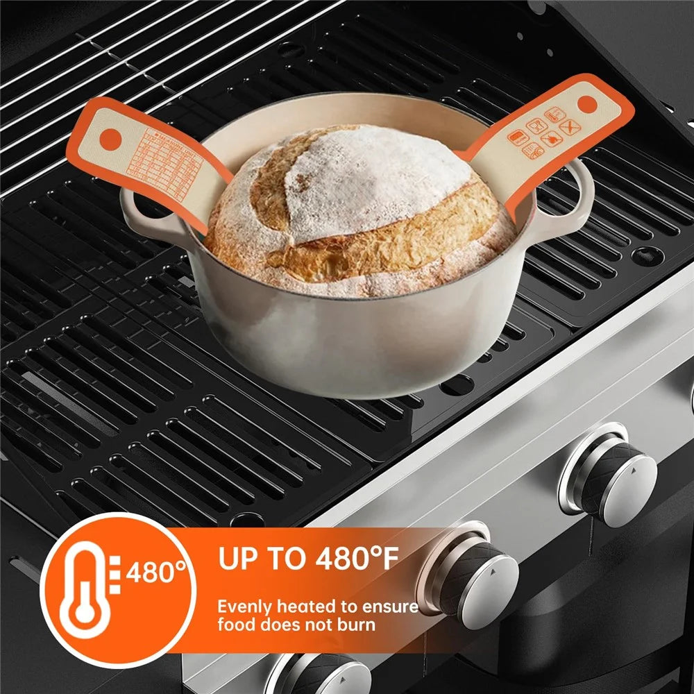 56 x 21cm Silicone Bread Sling Wider Non-Stick Silicone Bread Baking Mat for Sourdough, Dough Lifter Liner with Handles, FDA Certified - Orange - 3