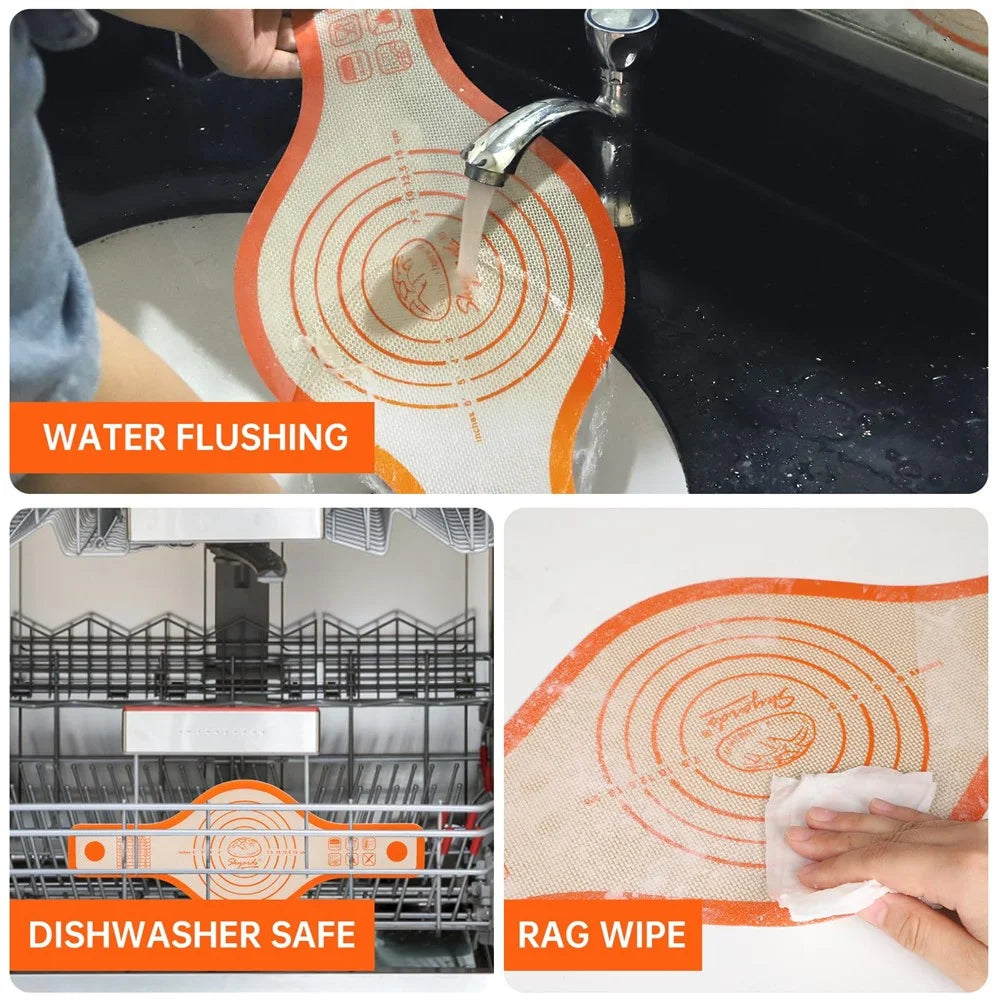 56 x 21cm Silicone Bread Sling Wider Non-Stick Silicone Bread Baking Mat for Sourdough, Dough Lifter Liner with Handles, FDA Certified - Orange - 5