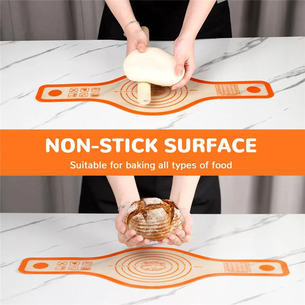 56 x 21cm Silicone Bread Sling Wider Non-Stick Silicone Bread Baking Mat for Sourdough, Dough Lifter Liner with Handles, FDA Certified - Orange - 7
