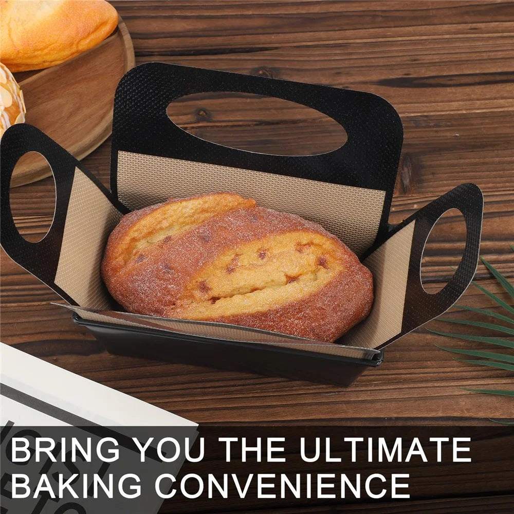 39 x 49cm Food Grade Loaf Pan Liner Reusable Bread Sling Lifter Non Stick Mat with 4 Handles (BPA Free, FDA Certified) - 4