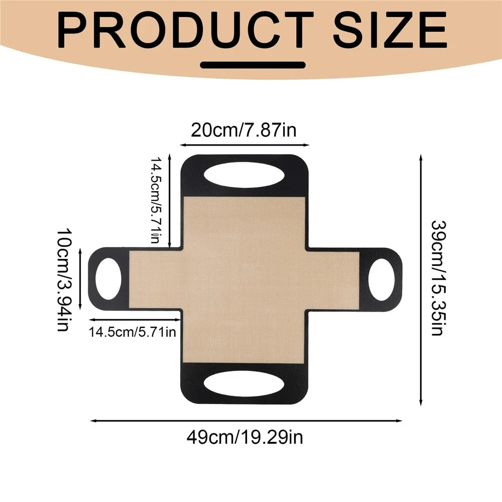 39 x 49cm Food Grade Loaf Pan Liner Reusable Bread Sling Lifter Non Stick Mat with 4 Handles (BPA Free, FDA Certified) - 6