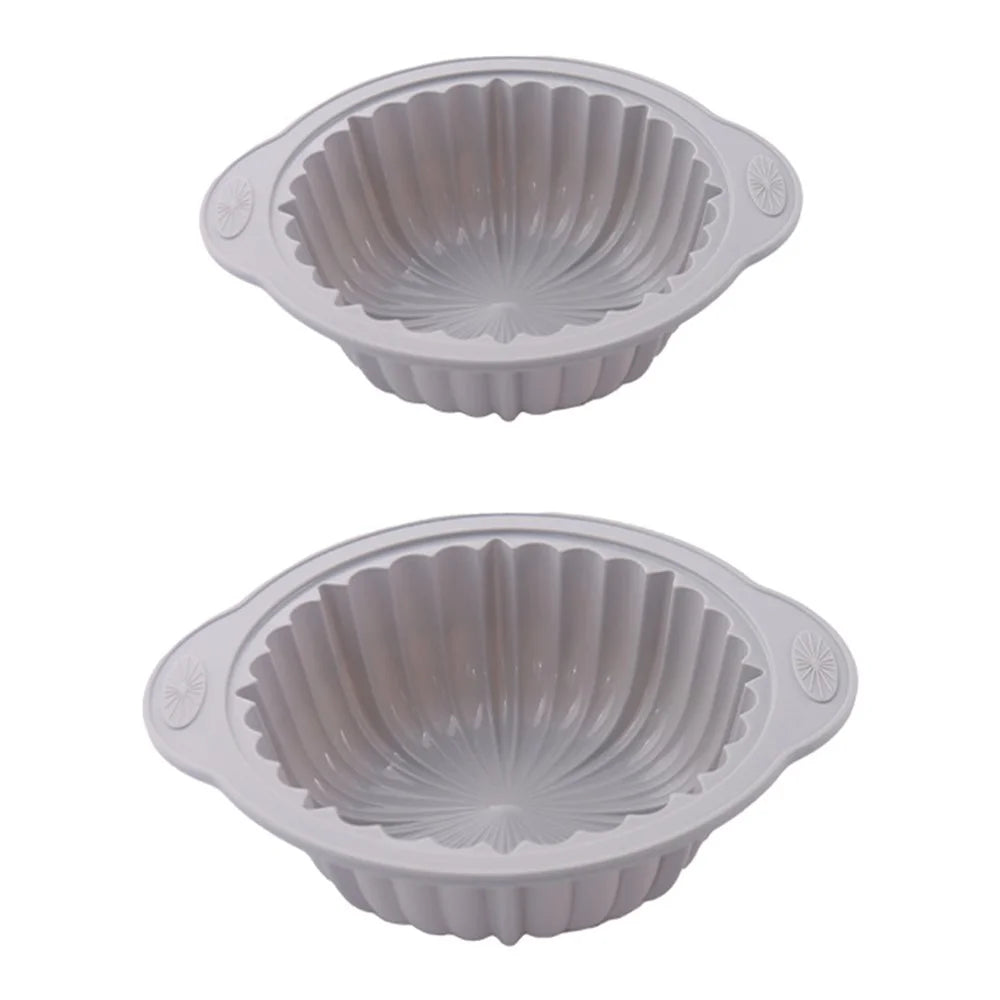 2Pcs Silicone Cake Mold Set (Large + Small) Heat Resistant Baking Pan Anti Scald Cooking Tray for Oven (No FDA) - 1