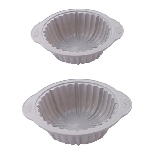 2Pcs Silicone Cake Mold Set (Large + Small) Heat Resistant Baking Pan Anti Scald Cooking Tray for Oven (No FDA) - 1
