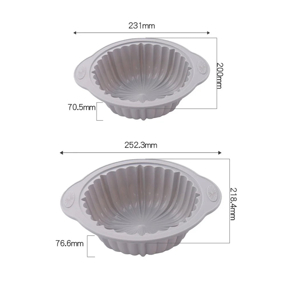 2Pcs Silicone Cake Mold Set (Large + Small) Heat Resistant Baking Pan Anti Scald Cooking Tray for Oven (No FDA) - 7