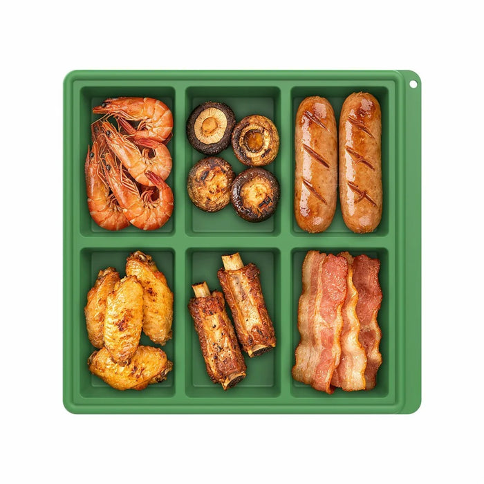 Silicone Baking Pan 6 Cavity Rectangular Cake Mold High Temperature Bread Mold (FDA Certificated) - Green - 3