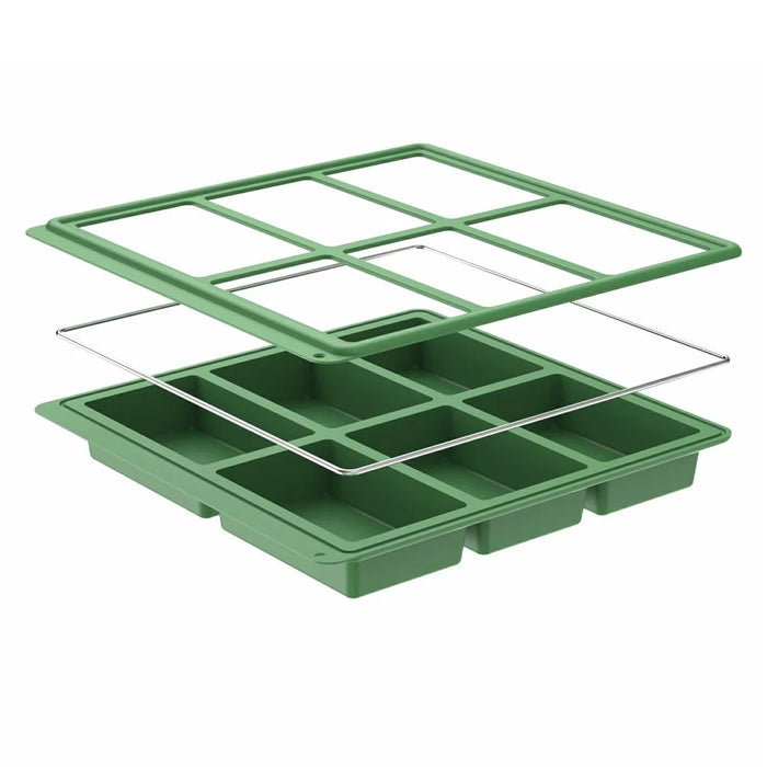 Silicone Baking Pan 6 Cavity Rectangular Cake Mold High Temperature Bread Mold (FDA Certificated) - Green - 4