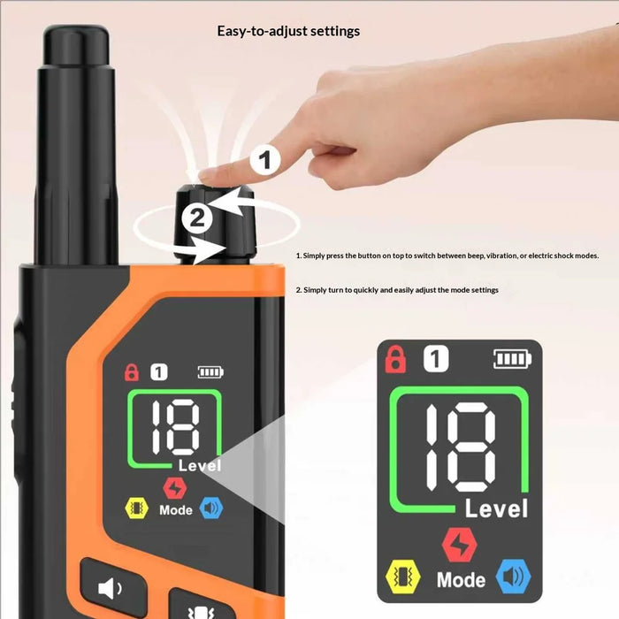 D710 Dog Training Collar 1000m Range Remote Control Anti Bark Electric Shock Vibration Collar for Pet Training - Orange - 6