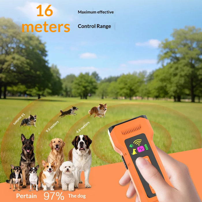 D900 3-Head Variable Frequency Ultrasonic Dog Repeller with LED Flashlight Anti Bark Pet Training Device - Orange - 3