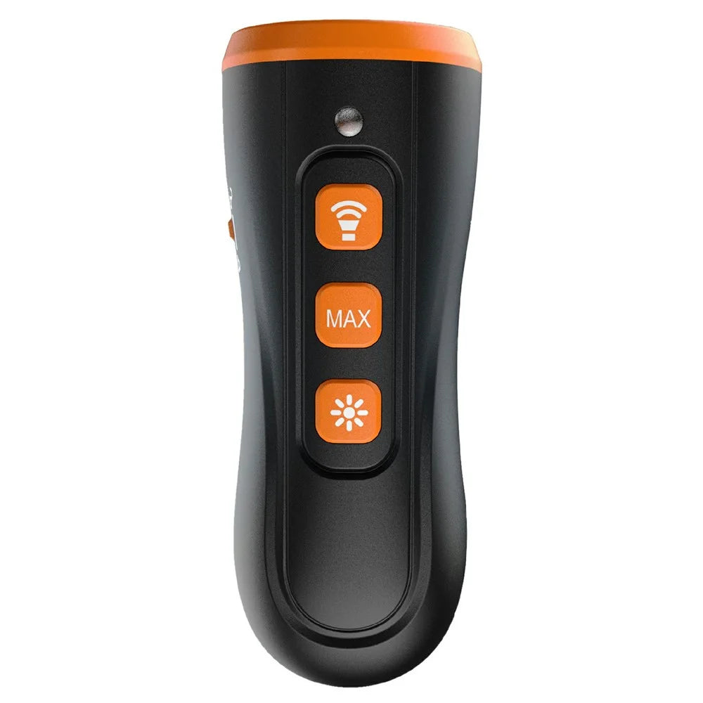 V7 Handheld Ultrasonic Dog Training Device 3 Ultrasonic Emitters Anti-Bark Stop Barking Control Device with LED Light - Orange Black - 2