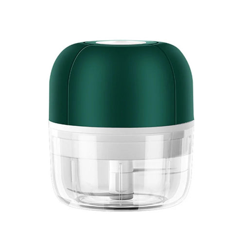 100ml Mini USB Charging Garlic Chopper Kitchen Vegetable Ginger Masher Crusher (BPA Free, without FDA Certificate) - Green - 1