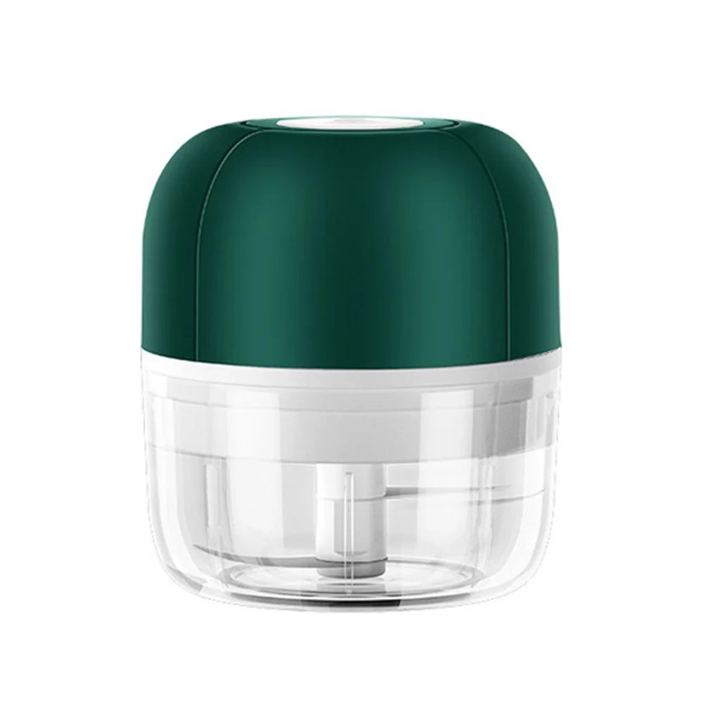 100ml Mini USB Charging Garlic Chopper Kitchen Vegetable Ginger Masher Crusher (BPA Free, without FDA Certificate) - Green - 1
