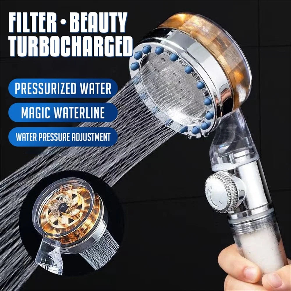 Handheld Pressurized Shower High Pressure Shower Head Back Rubbing Tools Bathroom Accessory - Transparent - 2