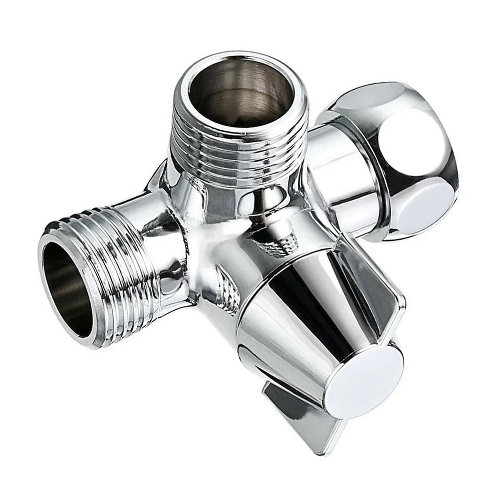 Full-Brass 3-Way Shower Arm Diverter Valve for Hand Held Showerhead and Fixed Spray Head Diverter - 7