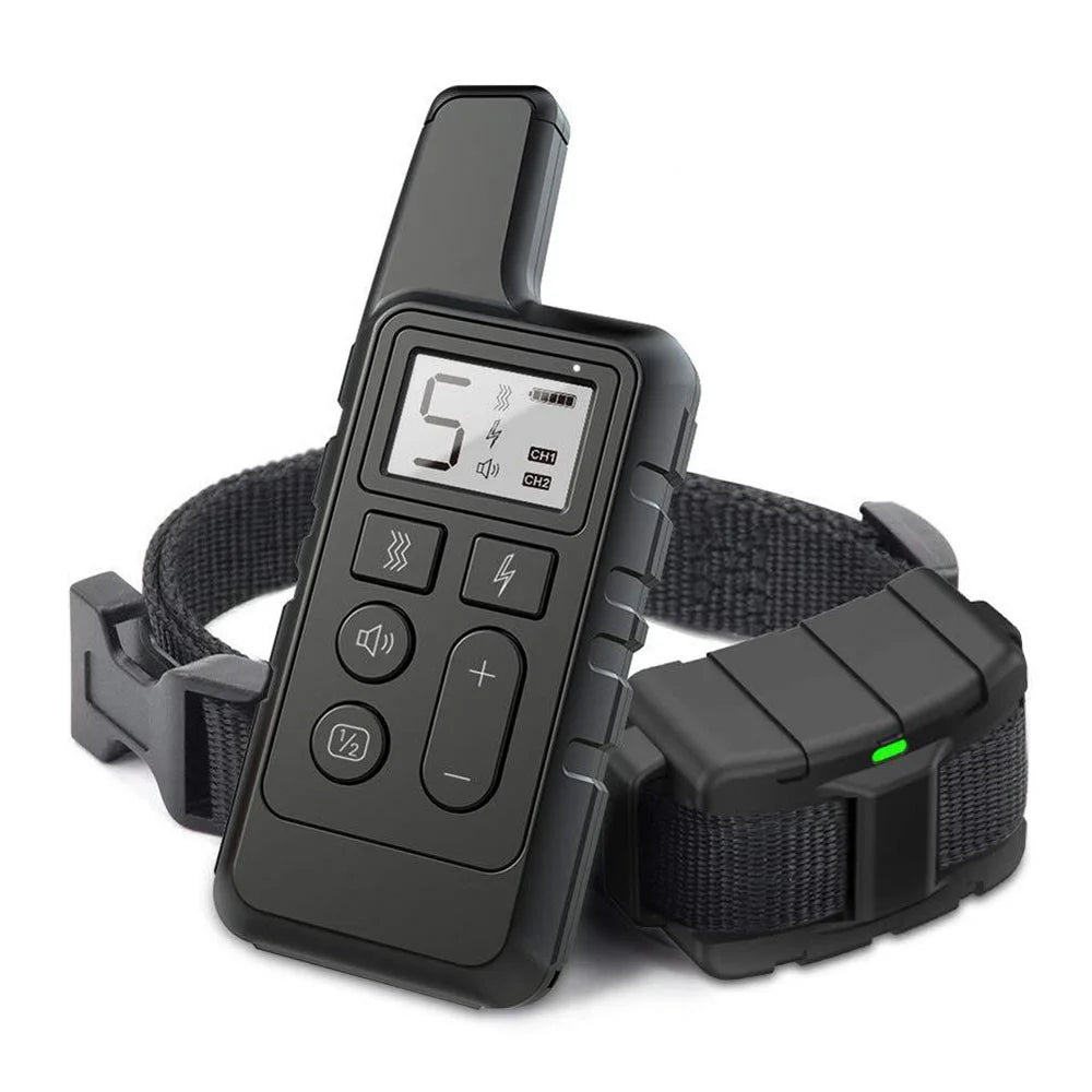500m Remote Control Pet Gift Dog Bark Collar Electronic Vibration Bark Shock Collar - Black - 1