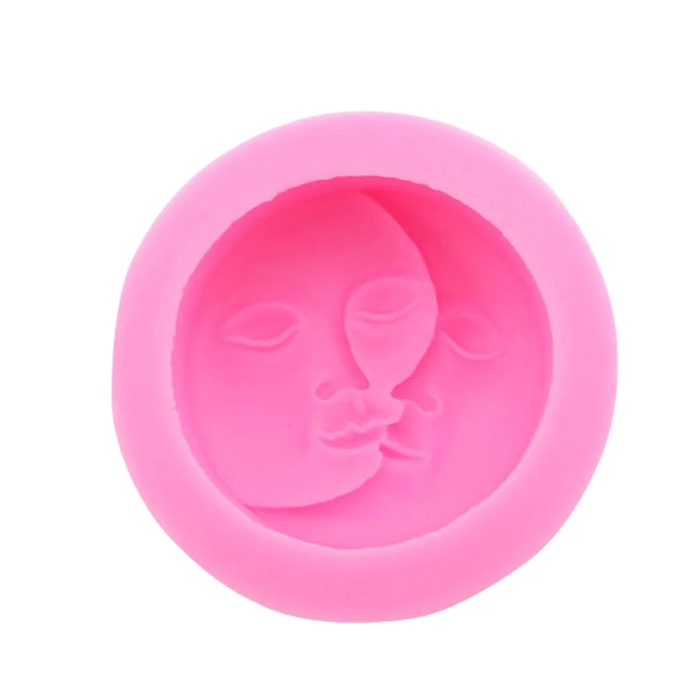 2Pcs / Set Moon Face Design Kitchen DIY Baking Silicone Mold Cake Pudding Chocolate Decoration Mold (No FDA Certification, BPA Free) - 4