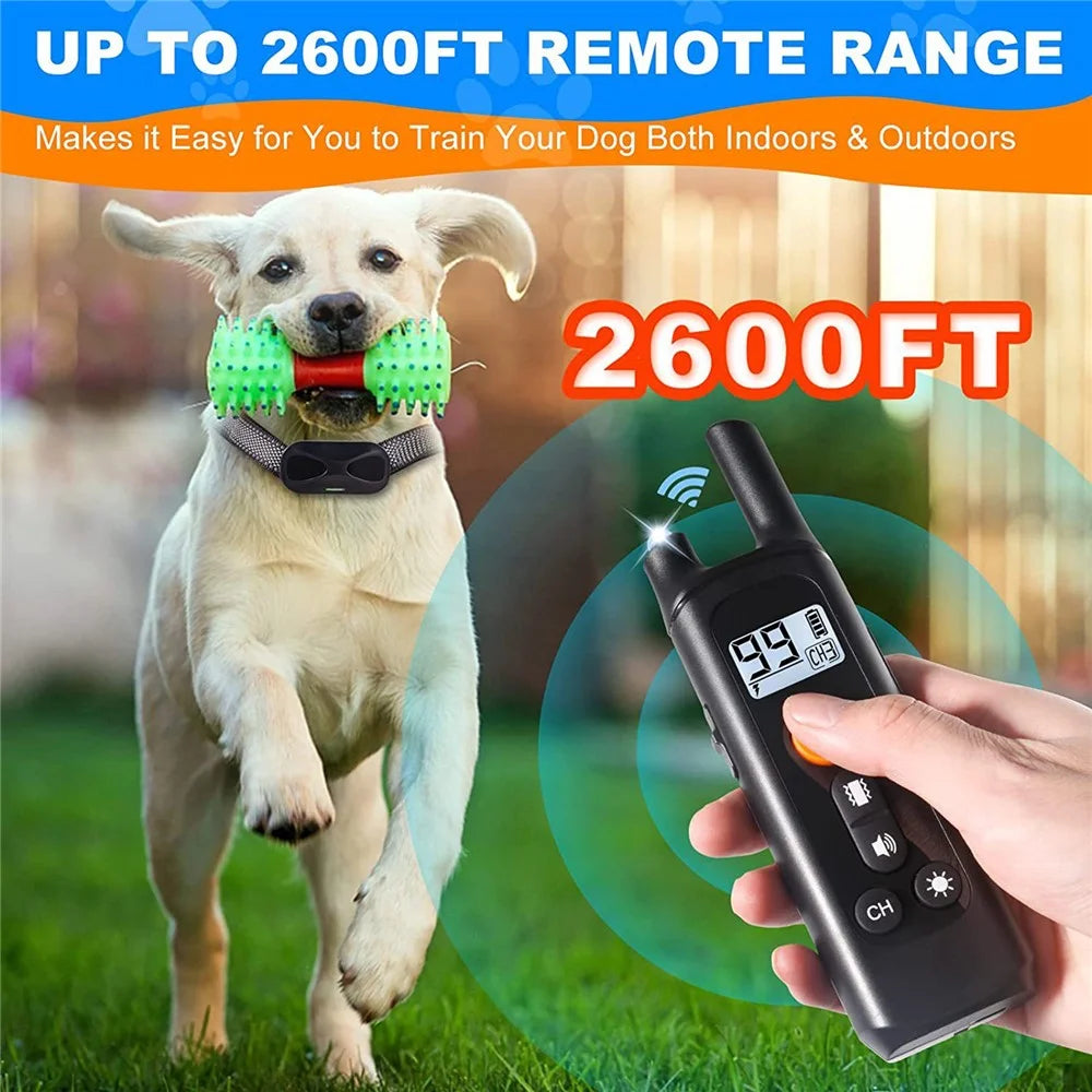 Electric Dog Training Collar Rechargeable IP67 Waterproof Electric Shock Collar for Dogs - 4
