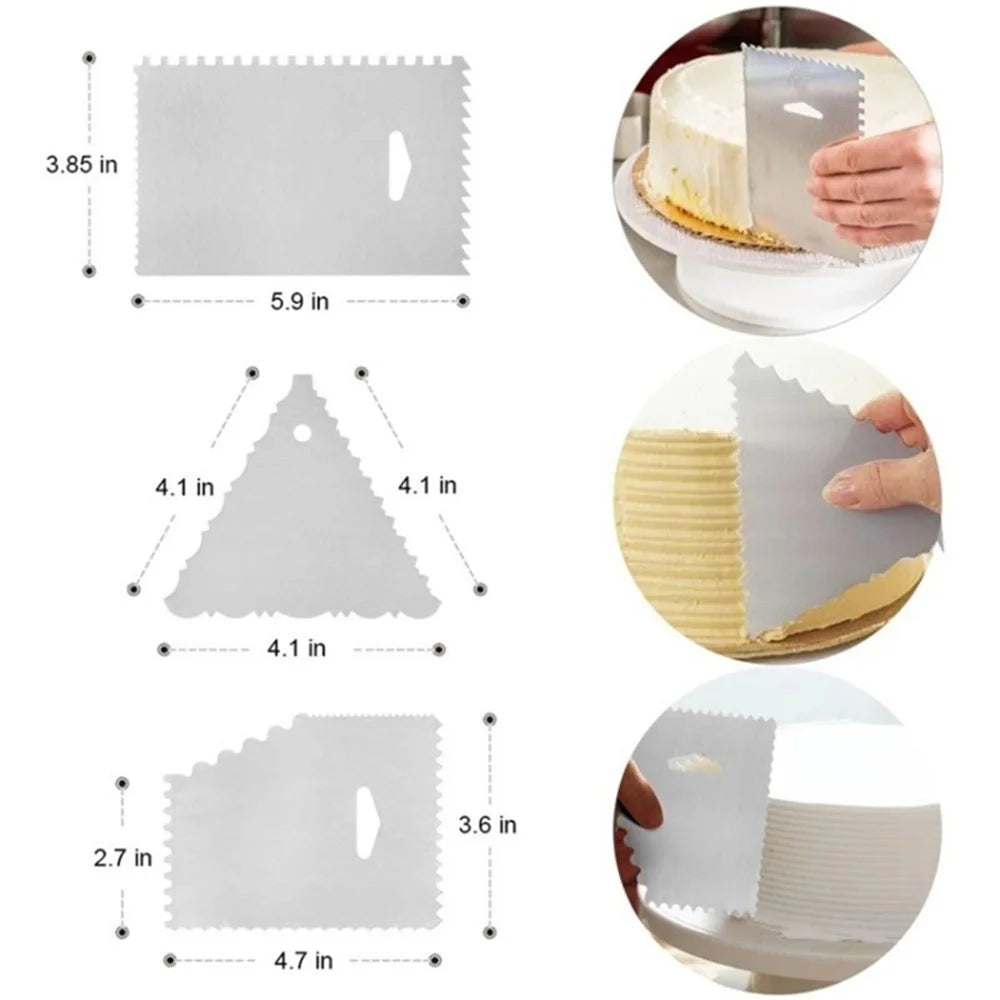 35-in-1 12-inch Aluminium Alloy Cake Turntable with Icing Spatula Smoother Pastry Nozzles (BPA Free, No FDA Certificate) - 6