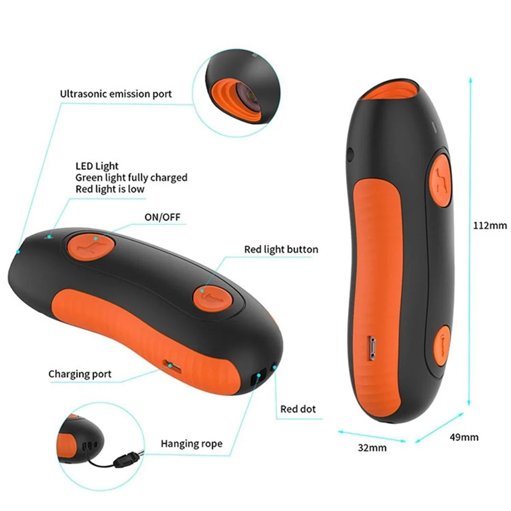 D2 Ultrasonic Dog Barking Deterent Device Dog Barking Stopper Rechargable Handheld Dog Repellent Dog Behavior Corrector - 7