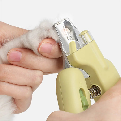 AIWO Banana Shape Pet Nail Clipper Anti-Cutting Blood Line Dog Cat Claw Trimmer with LED Light ST - White Light / Green - 2