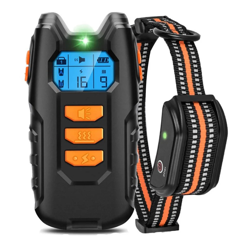 PM101 Remote Control Pet Dog Anti-Barking Collar Electronic Vibration Bark Shock Collar - Orange - 1