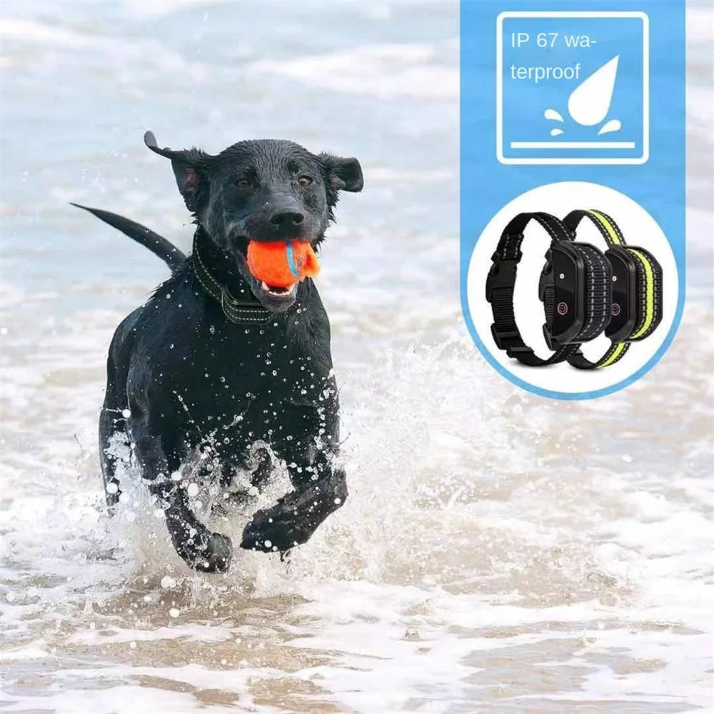 PM101 Remote Control Pet Dog Anti-Barking Collar Electronic Vibration Bark Shock Collar - Orange - 3