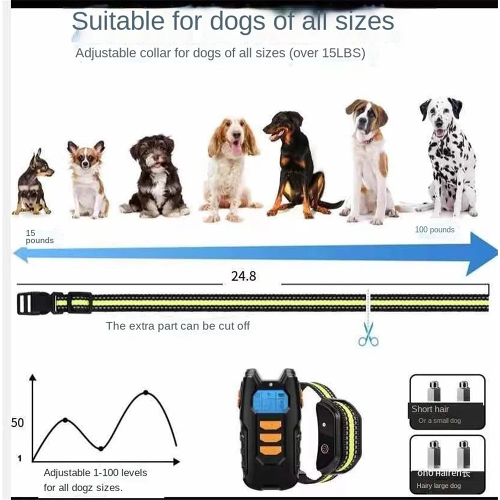 PM101 Remote Control Pet Dog Anti-Barking Collar Electronic Vibration Bark Shock Collar - Orange - 4