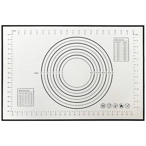 40x60CM Non-stick Pad Fiberglass Cloth + Silicone Pastry Mat Dough Rolling Mat 0.35MM Thick (BPA-Free, No FDA Certified) - Black - 1