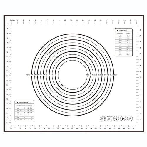 50x60CM Dough Rolling Mat Non-stick Fiberglass Cloth + Silicone Pastry Pad (BPA-Free, No FDA Certified) - Black - 1