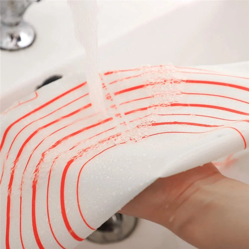60x80CM Pastry Mat Non-stick Fiberglass Cloth + Silicone Pad for Rolling Dough Pie Crust Cookies 0.4MM Thick (BPA-Free, No FDA Certified) - Red - 2