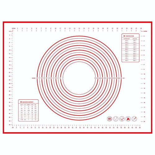 60x80CM Folld-Grade Fiberglass Cloth + Silicone Pastry Mat Dough Rolling Mat Non-stick Pad (BPA-Free, No FDA Certified) - Red - 1