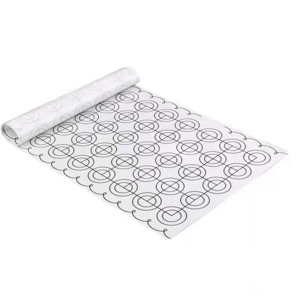 26x60cm Fiberglass Cloth + Silicone Macaron Baking Mat Non Stick Kneading Dough Pad Cookies Pastry Sheet Liner (BPA-Free, No FDA Certified) - Black - 1