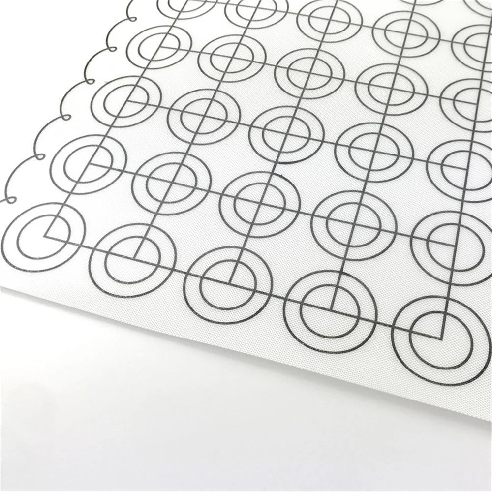 26x60cm Fiberglass Cloth + Silicone Macaron Baking Mat Non Stick Kneading Dough Pad Cookies Pastry Sheet Liner (BPA-Free, No FDA Certified) - Black - 3