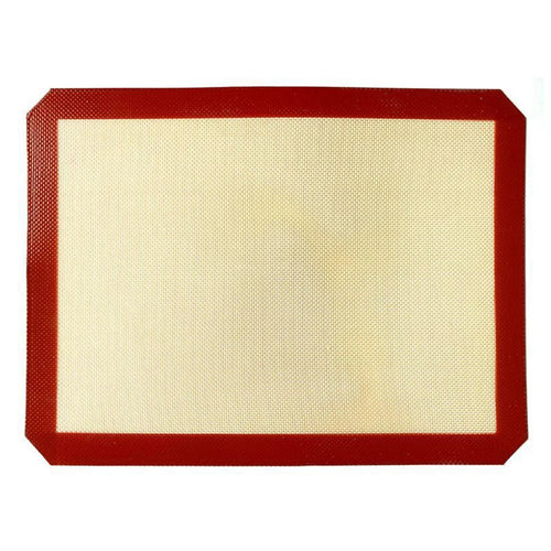 Non-stick Silicone Baking Mat Cookie Pad Rolling Dough Mat Oven Sheet, Cutted Edge / 29.5x42cm (BPA-Free, No FDA Certified) - Red - 1