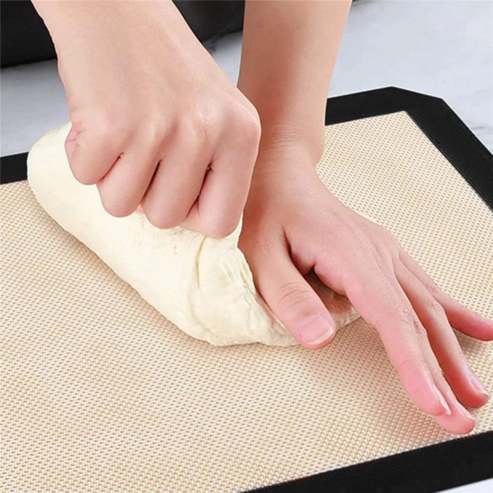 Non-stick Silicone Baking Mat Cookie Pad Rolling Dough Mat Oven Sheet, Cutted Edge / 29.5x42cm (BPA-Free, No FDA Certified) - Red - 4