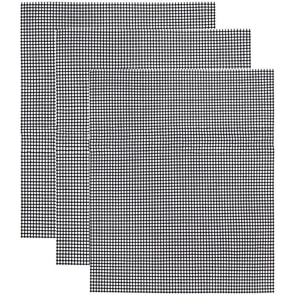 3Pcs 33x40cm Non-stick High Temperature Resistant Barbecue Mesh Mat Fiberglass Grilled Fish Mesh Pad (No FDA Certification, BPA-free) - 1