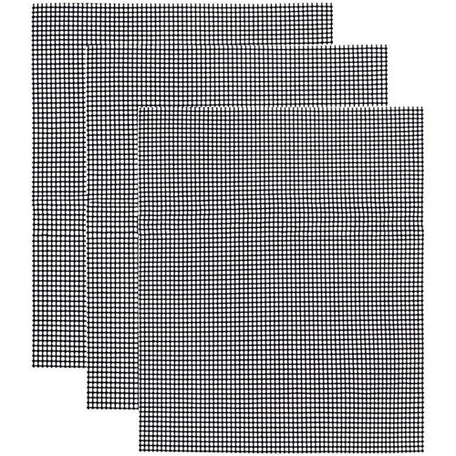 3Pcs 33x40cm Non-stick High Temperature Resistant Barbecue Mesh Mat Fiberglass Grilled Fish Mesh Pad (No FDA Certification, BPA-free) - 1