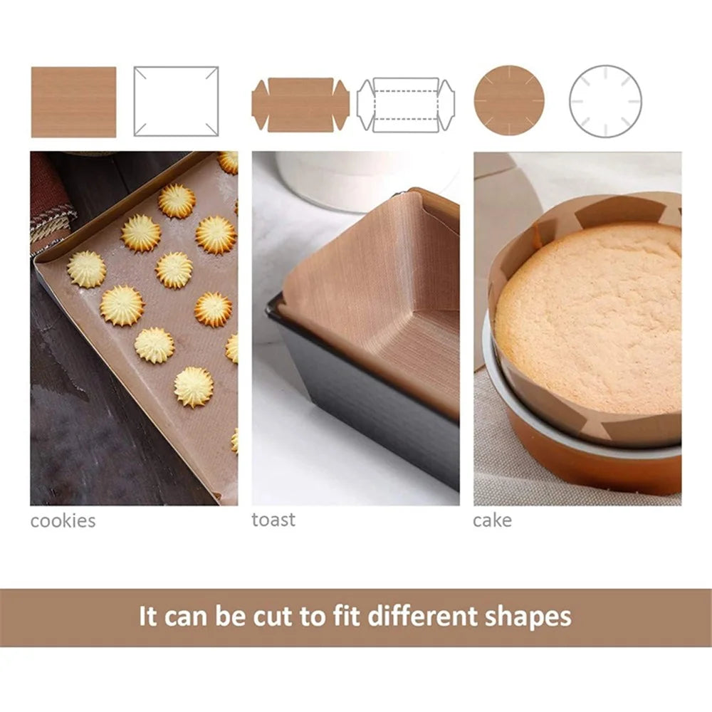 32x32CM PTFE Fiberglass Cake Baking Mat Non-Stick Oven Liners Barbecue Grill Mat (BPA-Free, No FDA Certified) - 2