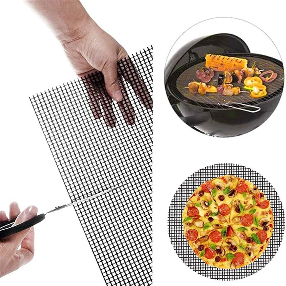 2Pcs 30x40cm Fiberglass Barbecue Mesh Mat High Temperature Resistant Non-stick Grilled Fish Mesh Pads (No FDA Certification, BPA-free) - 3
