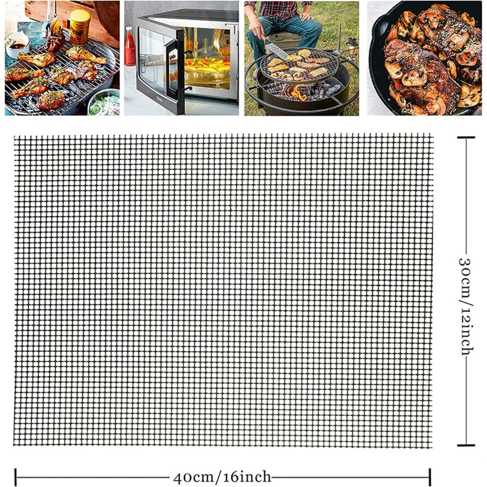 2Pcs 30x40cm Fiberglass Barbecue Mesh Mat High Temperature Resistant Non-stick Grilled Fish Mesh Pads (No FDA Certification, BPA-free) - 7