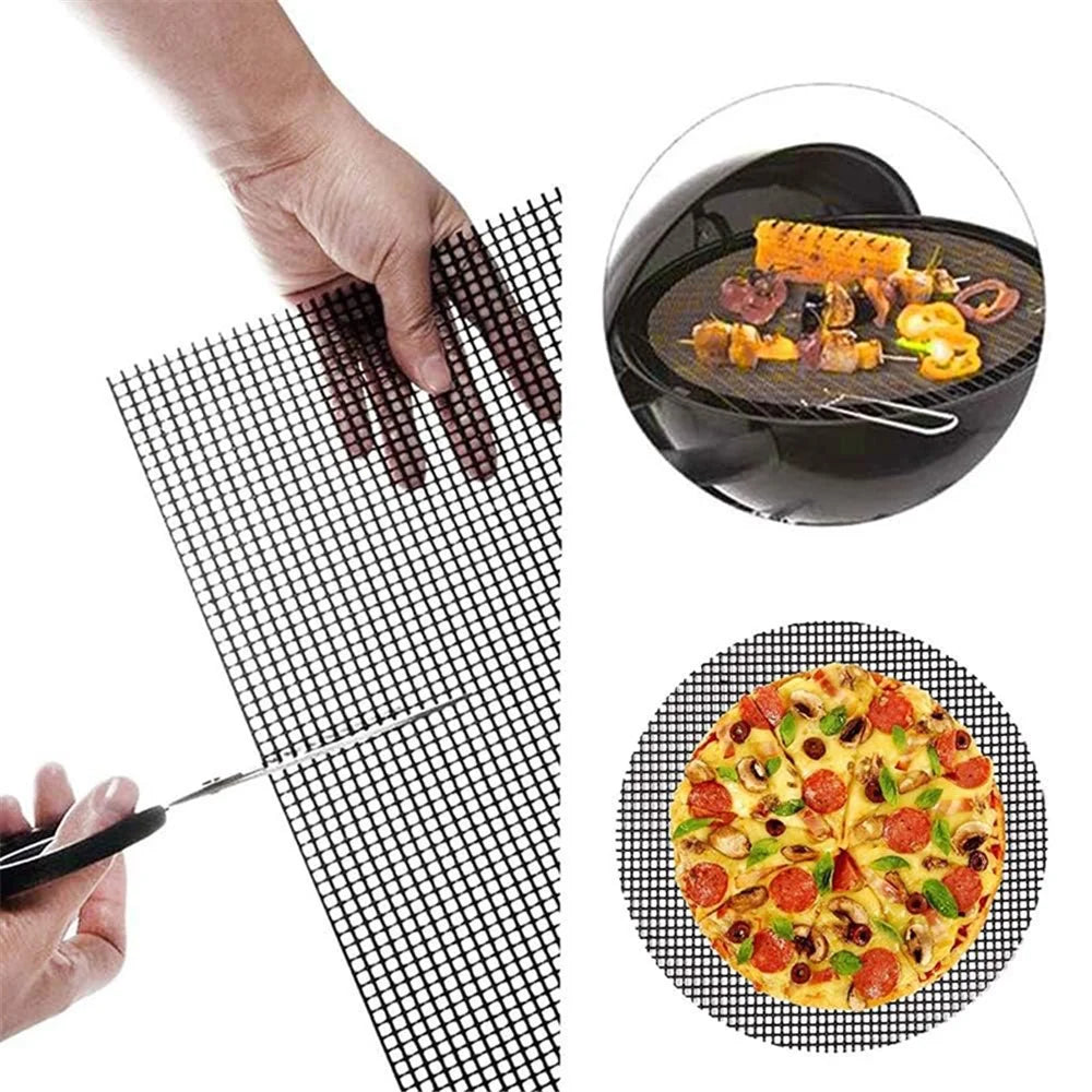 3Pcs 30x40cm Fiberglass High Temperature Resistant Barbecue Mesh Mat Non-stick Grilled Fish Mesh Pad (No FDA Certification, BPA-free) - 2