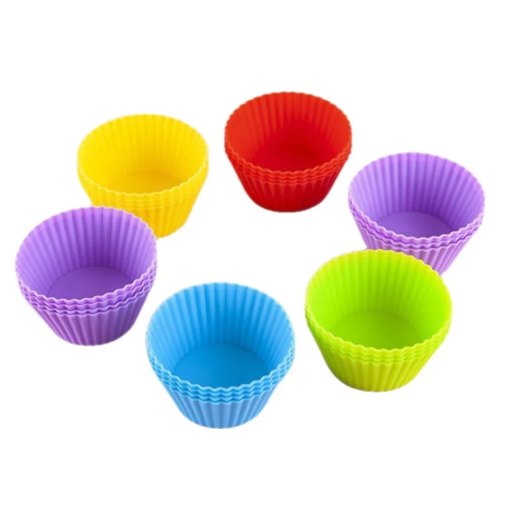 10Pcs 7cm Silicone Small Cake Cup Tart Muffin Cupcake Mold Kitchen Baking Molds (BPA-Free, No FDA Certificate) - Random Color - 6
