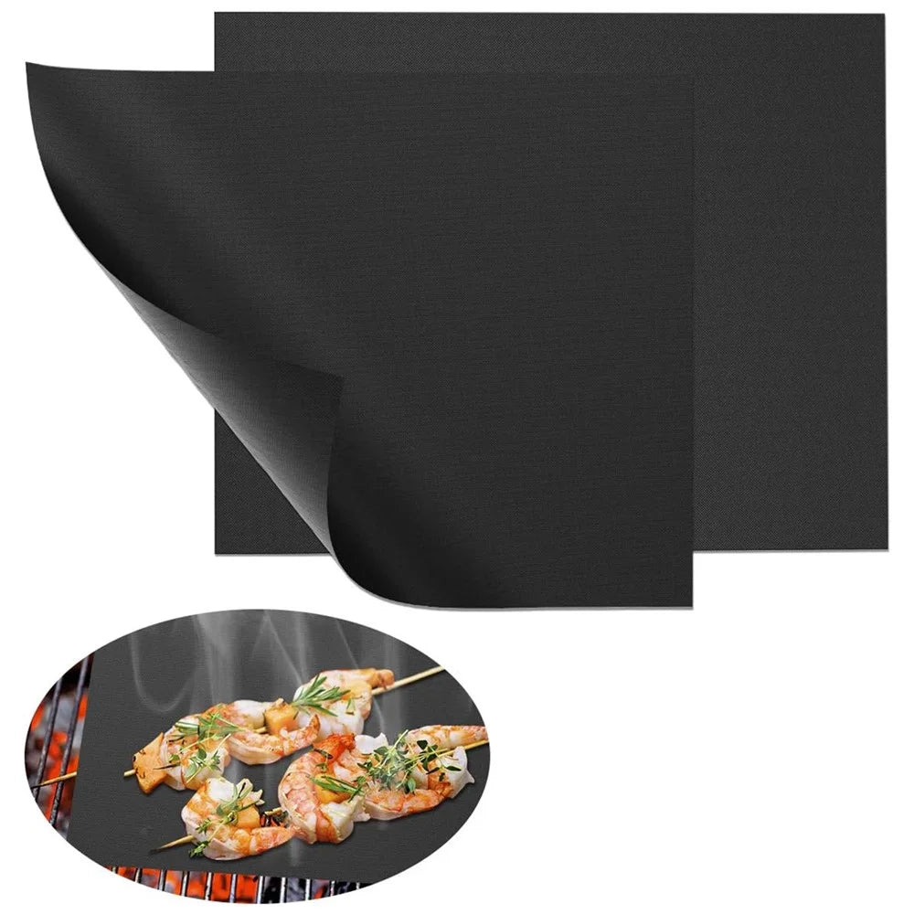 2PCS 33CMx40CMx0.2MM PTFE Fiberglass Mats Non-Stick Liners Outdoor Barbecue Meat Grilling Roasting Mats (BPA-Free, No FDA Certified) - White - 4