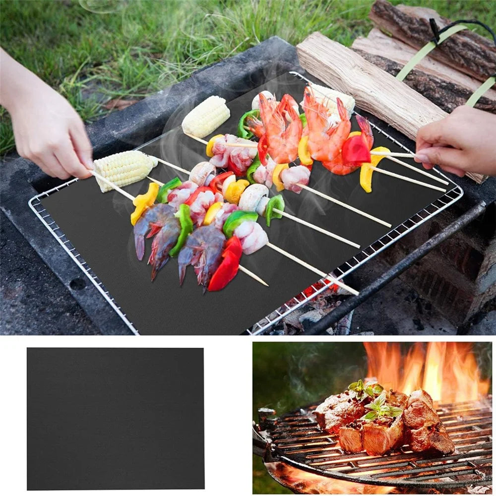 2PCS 33CMx40CMx0.2MM PTFE Fiberglass Mats Non-Stick Liners Outdoor Barbecue Meat Grilling Roasting Mats (BPA-Free, No FDA Certified) - White - 5