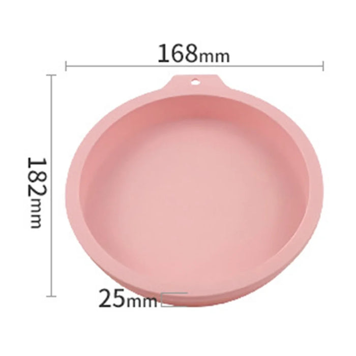 6-inch Cake Pan Silicone Mold Round Chiffon Cake Making Mold Baking Pan (BPA-Free, No FDA Certificate) - Pink - 7