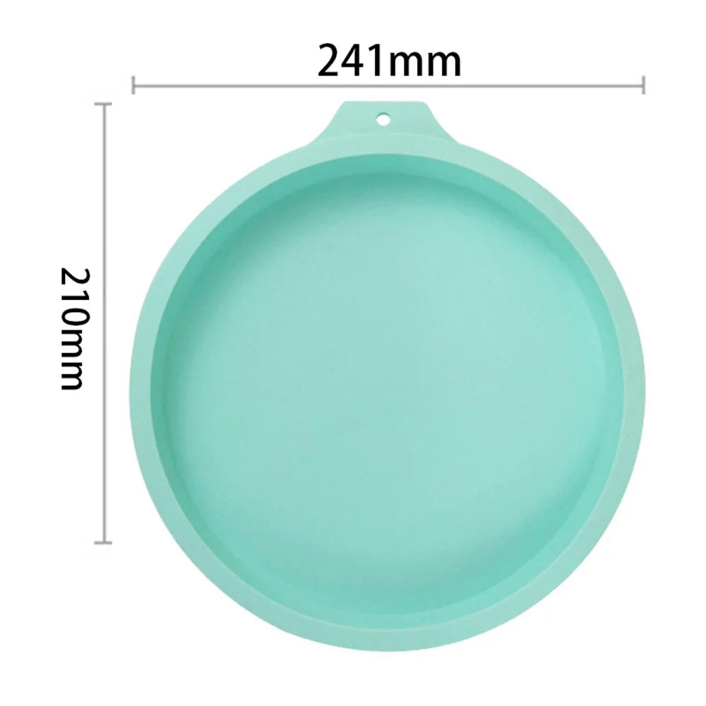 8-inch Round Cake Pan Silicone Mold Chiffon Cake Making Mold Kitchen Baking Pan (BPA-Free, No FDA Certificate) - Blue - 7